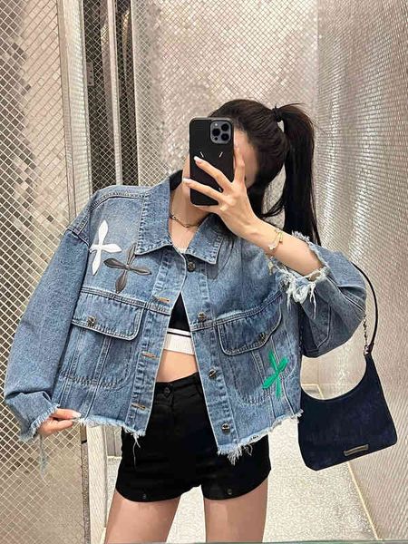 

women's jackets smfk2022 spring and summer cross denim wool short coat women's loose casual fashion cardigan trend svvt, Black;brown