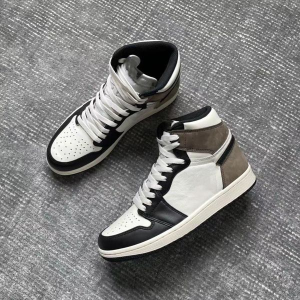 

shoes high og dark mocha grey 1s i men basketball sports trainer sneakers size us4-13