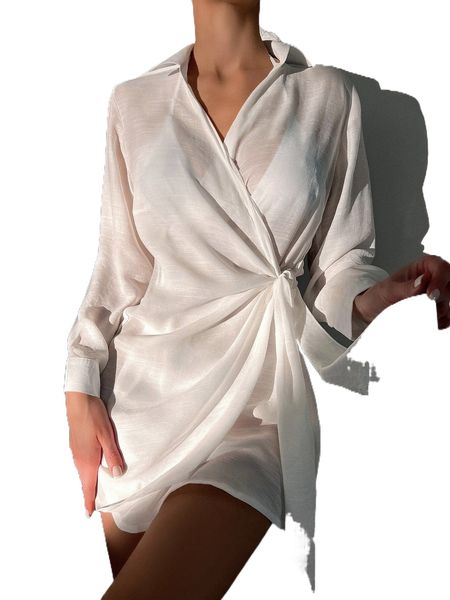 

knot side wrap kimono r81s#, White;black