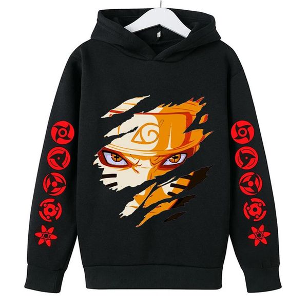 

anime oversized pullover akatsuki naruto hoodies boy akatsuki streetwear japan sasuke kakashi itachi uzumaki sweatshirt3175273j, Black