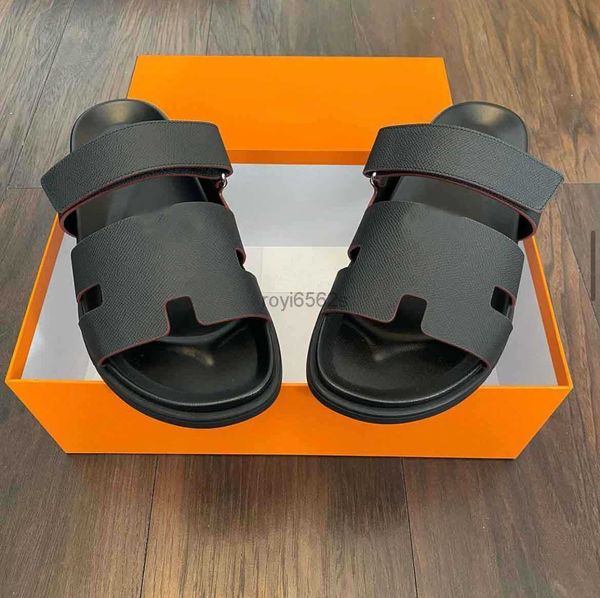 

summer fashion chypre sandals shoes for men rubber sole slippers outdoor casual walking slip on beach slide comfort walking eu38-46.box, Black