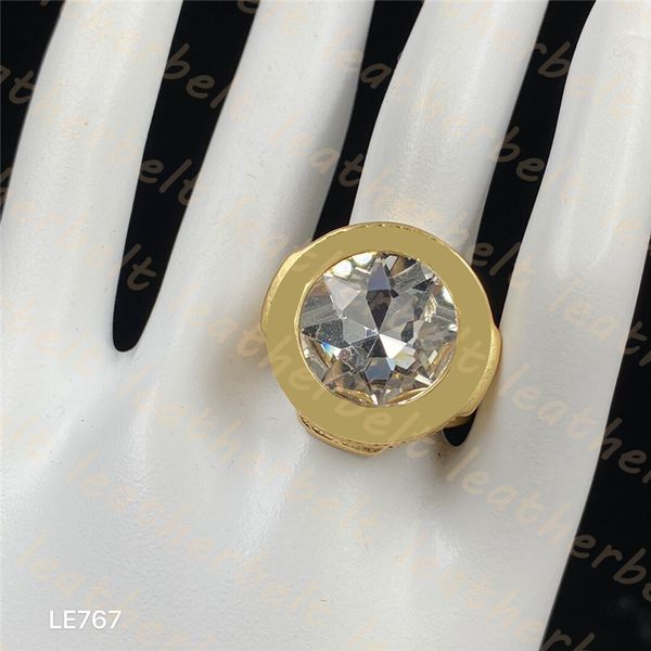 

rhinestone ring designer gold plated cuff rings retro letter jacquard rings party fashion jewelry, Silver