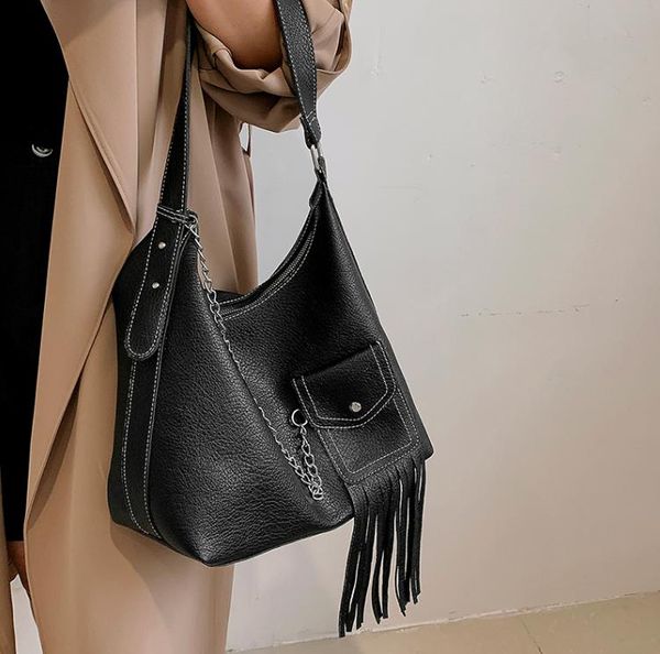 

women handbag fashion women tassel shoulder bags female handle tote