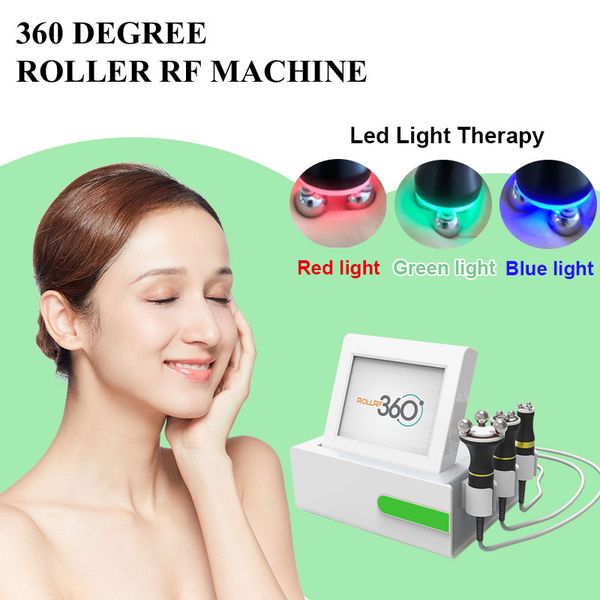 Com LED Light RF Terapia Profissional Radioteca de Radioteca 360 graus Girando RF Massagem Corpo Mágua Facial Lifting Máquina de Beleza Dispositivo de Aperto de Pele