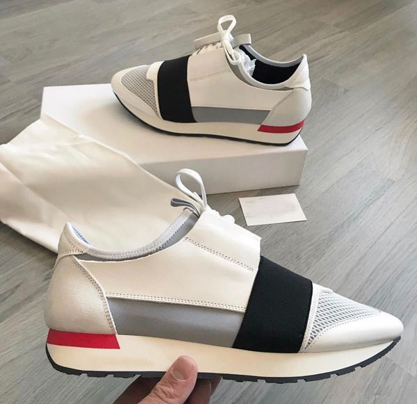 

2022 designer race runner sneaker shoes men's casual flats for couple mesh breathable women white sports shoe wholesale outdoor trainer, Black