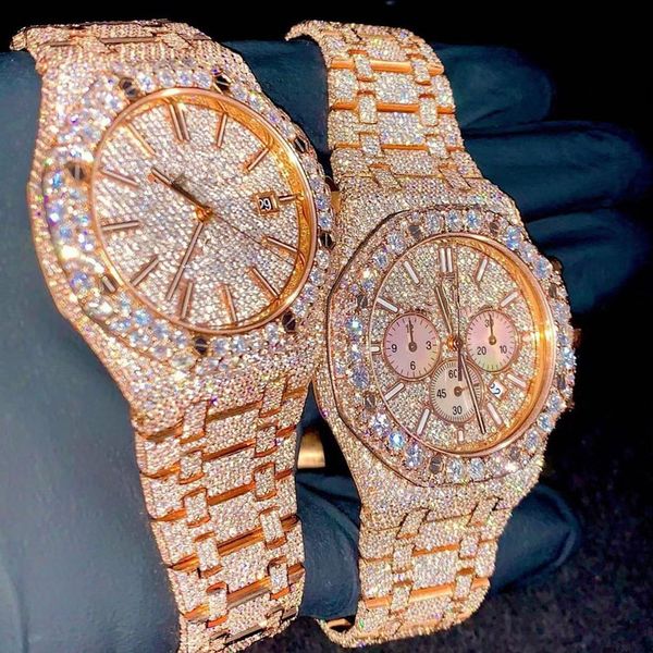 

luxury mens watch movement watches for men iced out watch moissanite watch wristwatch mechanical automatic designer watches diamond watch mo, Slivery;brown