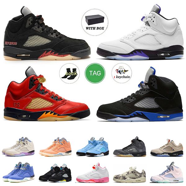 

jumpman shoes 5 men women basketball shoe with box 5s sail black musliln raging bull unc easter green bean fire red low expression jordens