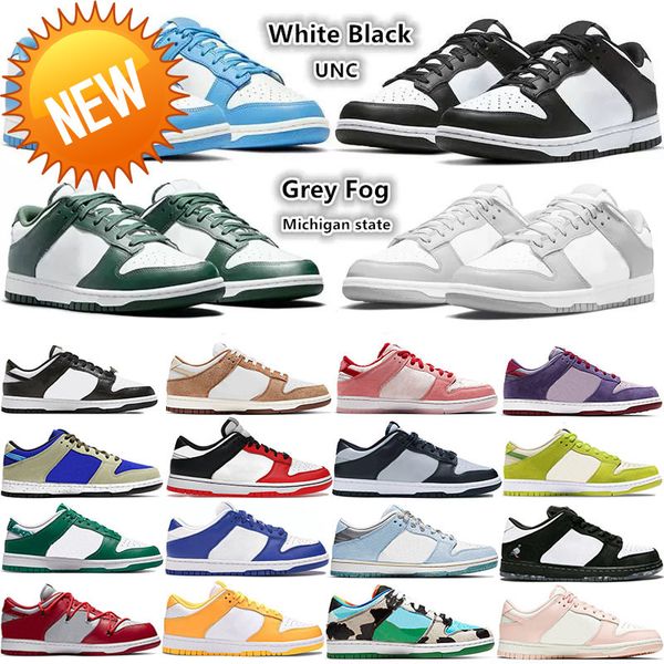 

new boots 2022 men women running shoes sneakers white black panda grey fog unc varsity green apple l
