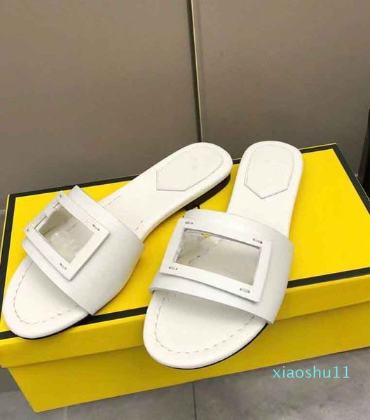 Luxo Baguette de Verão Baguette Slides Sandálias Sandálias Sapatos Flip Flop Casual Andando Slipper Party Partido Senhora Slide EU35-42.999