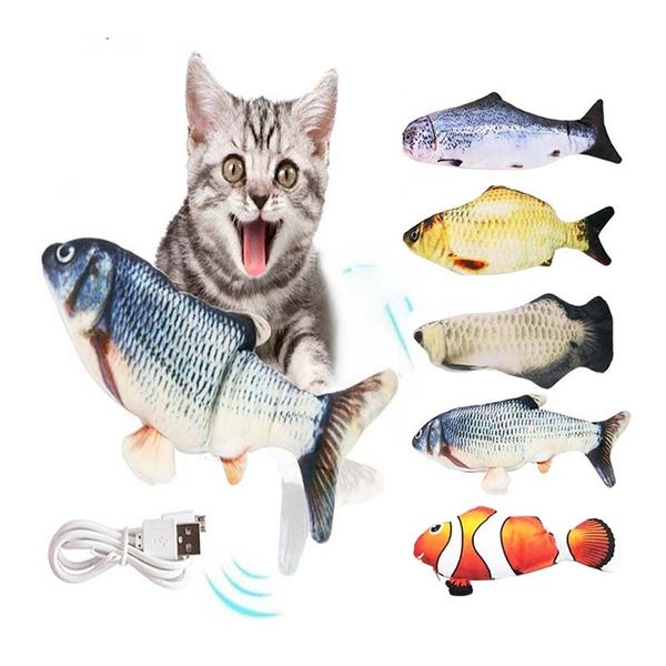Pet Cats Products Танцы Фаршированные Рыбы Смешные симуляторы Интерактивные Домашние животные Подушки Ragdoll Рыбы электрические будут прыгать автоматически 220423