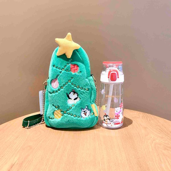 

starbucks cup 2021 christmas chef happy dress up christmas tree penguin plastic straw cup with cup cover