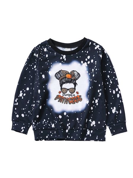 

toddler girls figure and letter graphic sweatshirt 93nw#, Black;white