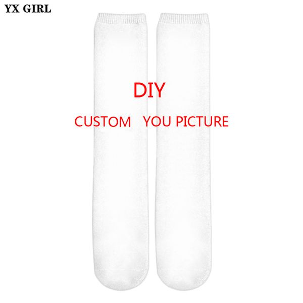YX Girl Drop DIY Impressão de impressão de homens Mulheres 3D Meias personalizadas da moda unissex Hip Hop Sock Wholesale 220704