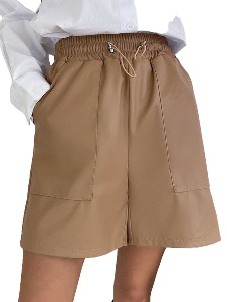 

dazy drawstring waist slant pocket shorts p48k#, White;black