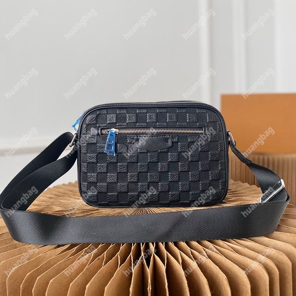 

men crossbody plaid shoulder bag deisgner handbag embossed flap bags leather handbags cross body casual clutch pack classic purse black orig