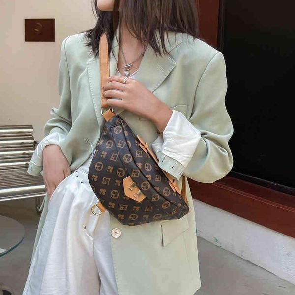 

handbags bags 2022 new style chest fashion diagonal old flower waist temperament girl's shoulder, Black;red