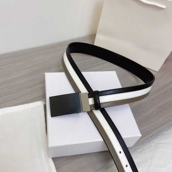 

2022 brand fashion new belt men's leather with striped pin buckle, Black;brown