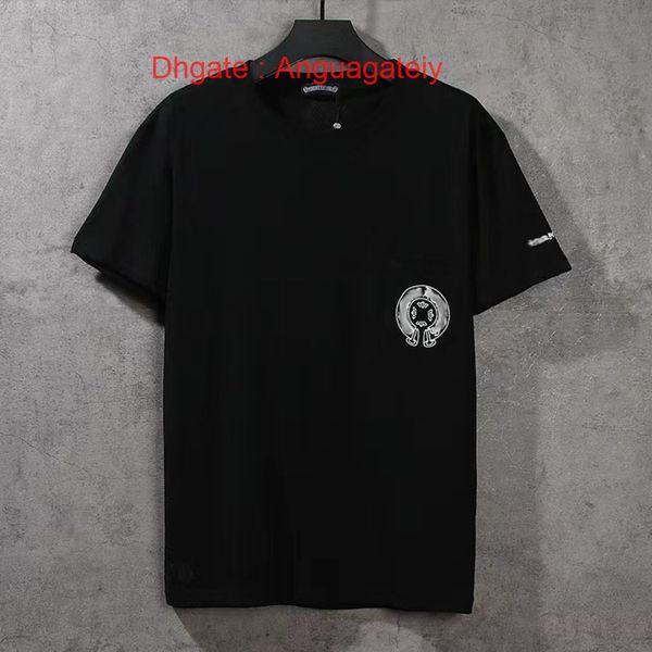 

men's ch summer t shirts brand man t-shirt luxury women cross sanskrit tees letter designer tshirts classic boy loose round neck shirt, White;black