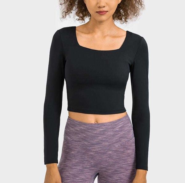 Lu-48 Gym Yoga Roupa Roupas Mulheres tops de cor sólida Elastic U pescoço U Pescoço com mama Sport Sport Sutre