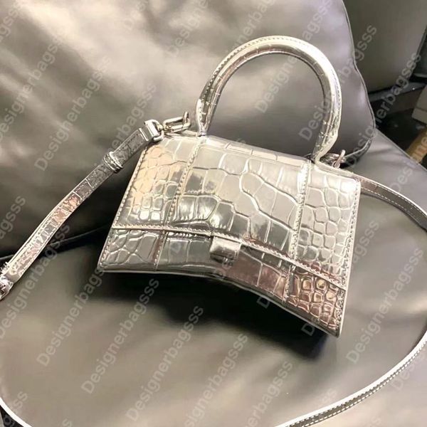 

designer handbag flap crossbody bags silver alligator shoulder bag satchel women saddle luxury messenger bags leather cowhide crocodile patt