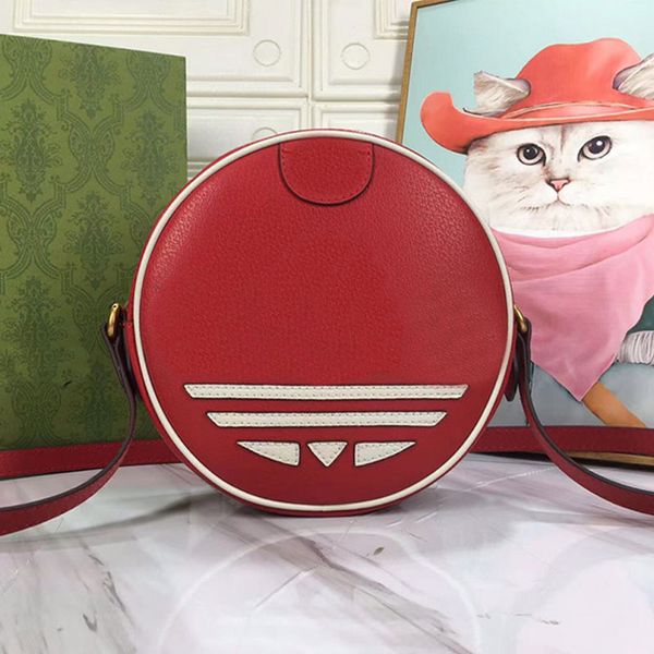 

circular ophidia crossbody bags women handbags purse genuine leather gold metal zipper closure co-branded round shoulder bag