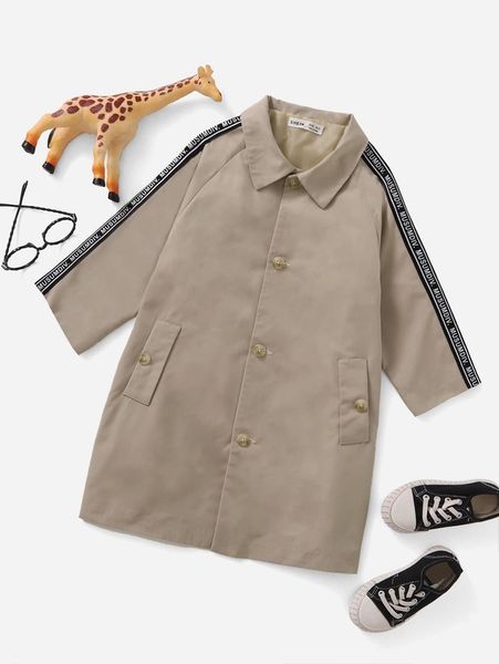 

toddler boys letter tape raglan sleeve coat she, Blue;gray