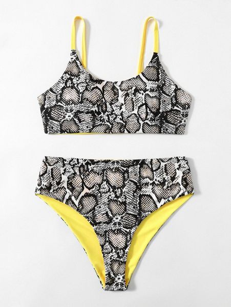 

plus snakeskin bikini swimsuit 38bn#, White;black