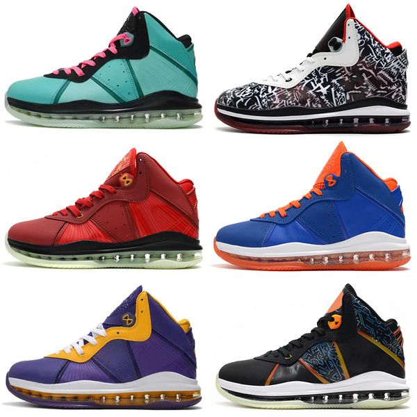 

basketball shoes 8 viii south beach graffiti varsity red men designers 8s hook space jam lakers bhm sports shoe james trainer sneakers size, Black