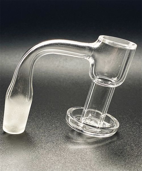 Chiodo al quarzo liscio trasparente con narghilè smerigliato connettore maschio da 14 mm con perle luminose per bong in vetro bong erig vaporizzatore