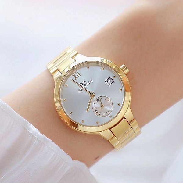 Mulher 2020 Famosa marca famosa senhoras de aço inoxidável de aço d'água Gold Women Welist Watches Montre Femme 2020