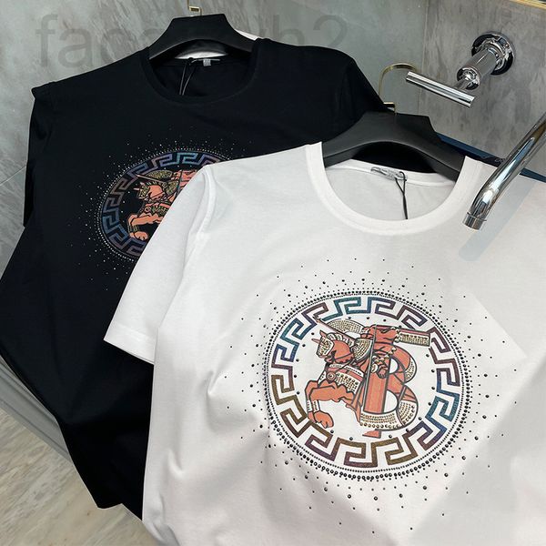

men's t-shirts designer short sleeved t-shirt men's tb war horse diamond leisure fashion brand thin summer wear with ins t-shirt w, White;black