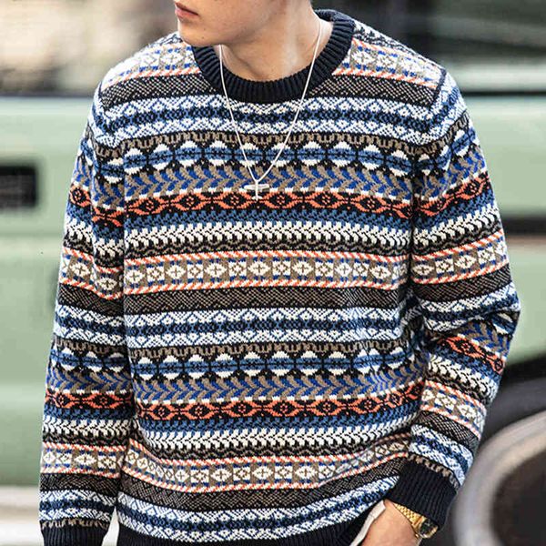 

men's sweaters madden work clothes iceland fel island nordic sweater lazy thick bottomed jacquard men 1zir, White;black
