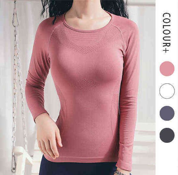 

summer and autumn women's running sports fitness yoga casual versatile long sleeve t-shirt, Gray