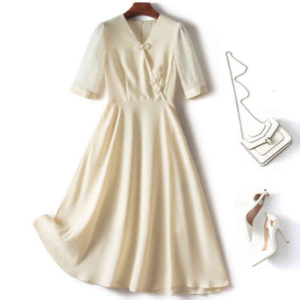 

casual dresses discount brand label cutting and withdrawal from the cabinet original order light luxury tail export summer high waist v-neck, Black;gray