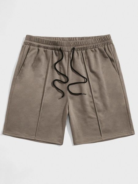 

romwe guys solid drawstring shorts k2x6#, White;black