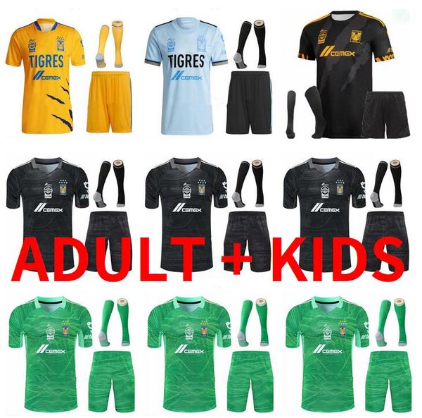 

kits liga mx 2021 2022 tigres uanl third soccer jerseys home away thauvin gignac nico lopez 21 22 .fernandez pizarro football shirts maillo, Black;yellow