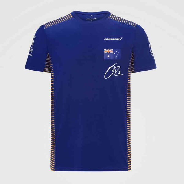 

fashion luxury men's mclaren f1 t shirts daniel ricciardo official carlos sainz formula racing suit sports t-shirt loose women tees al, White;black