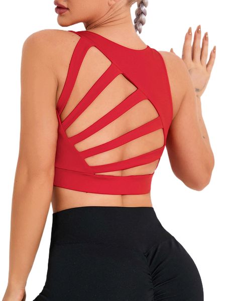 

ladder cut out sports bra 79nq#, Gray