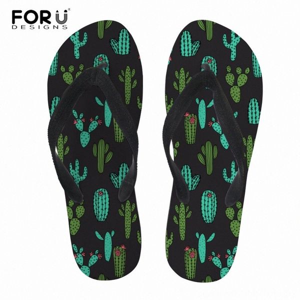 Forudesigns Pantofole da donna Personalità Pantofole Cactus Stampe Slip femminili su Infradito da bagno Lady Sandali in gomma morbida Zapatillas Mujer Acquista scarpe su d4Us #