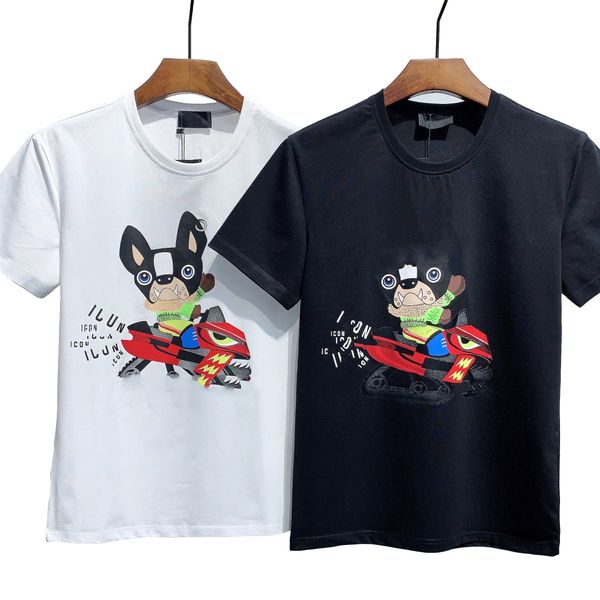 

designer men's clothing short sleeve tees polos mens t-shirts summer black and white cotton casual solid color t-shirt men fashion luxu, White;black