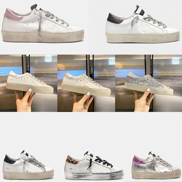

newly released italian brand dirty designer men's casual shoes women's sneakers super star shoes luxury gold sequins classic white, Black