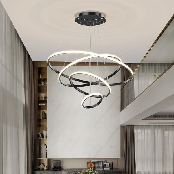 Anhängerlampen Modern für Esszimmer Küche Loft Home Golden Circle Dekor runde Ring Hängende Kronleuchter Leuchten Leuchten Vorsprung Pendant