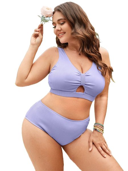 

plus cut out bikini swimsuit z4db#, White;black