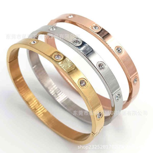 

new kajia titanium steel bracelet stainls steel ten drill buckle bracelet selling bracelet, Golden;silver
