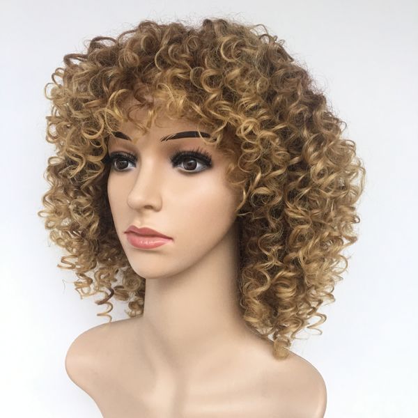 

gradient blend wig with small curly bob, Black