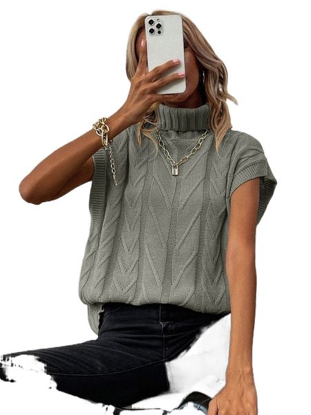 

solid turtleneck knit x2ay#, White;black