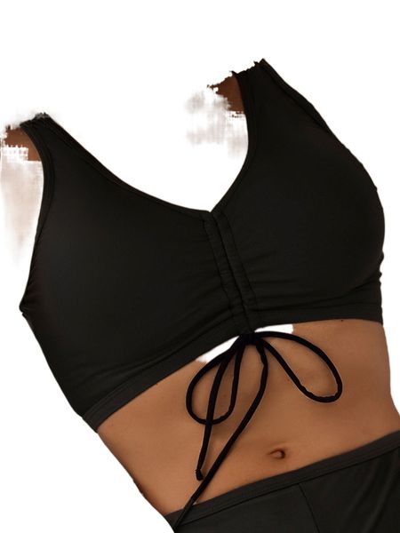 

drawstring front bikini k1et#, White;black