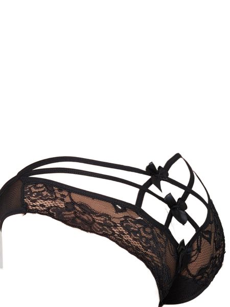 

plain mesh panty b1og#, Black;red