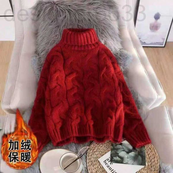 

women's knits & tees designer plush thickened high neck sweater women's korean version loose foreign gas pile collar winter pullov, White