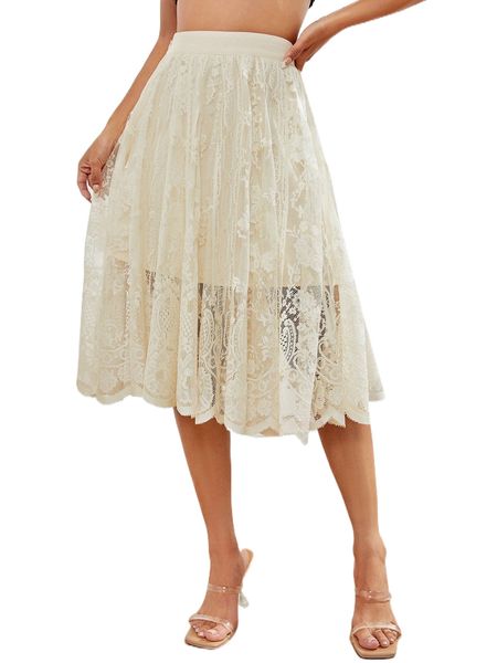 

s.callop hem l.ace overlay s.kirt r8rh#, Black